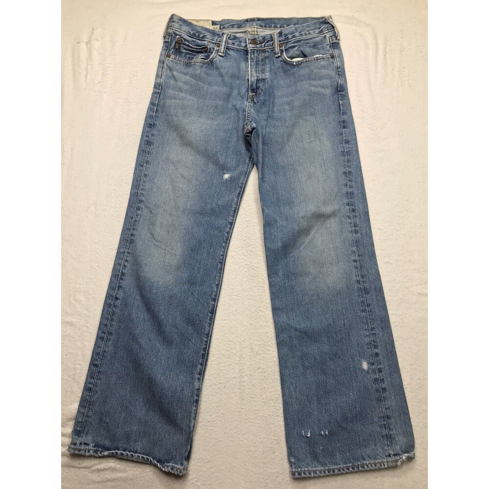 Y2K ABERCROMBIE & FITCH Kilburn Jean Women 16(32x30) Low Boot Wide Leg Light